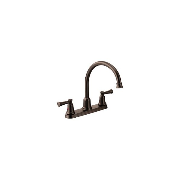 Old World Bronze Two-Handle High Arc Kitchen Faucet